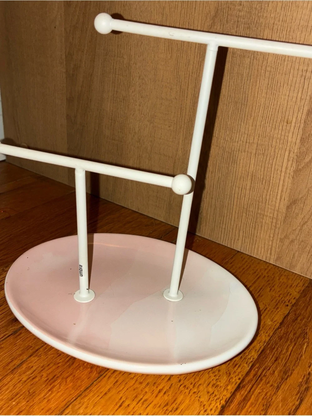 Umbra White Two-Tier Jewelry Holder with Tray